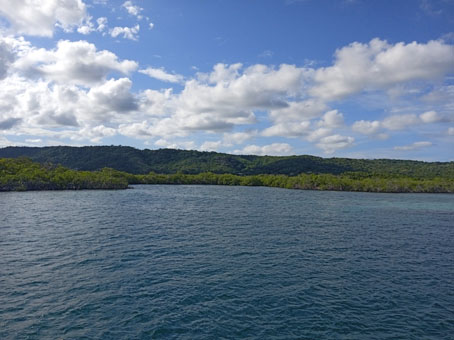 Отмель Кайман и посёлки в парке Моррокой вдали.
