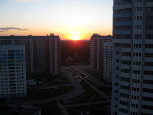 Vista desde mi ventana durante la salida del Sol.