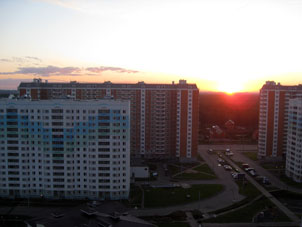 Vista desde mi ventana durante la salida del Sol.