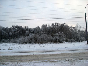 A veces en un invierno, ocurre tiempo tibio, luego llega frío y el agua de la nieve fundida se congela nuevamente formando así un especie de capa de hielo sobre árboles, caminos y las otras superficies.