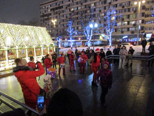 Tamborileros en la calle Tverskaya.