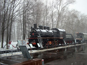 Locomotora de la Segunda Guerra Mundial en el Parque de la Victoria.