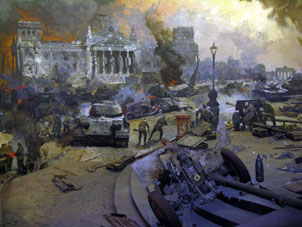 Panorama de la Batalla por Berlin que se culminó en plena derrota de Alemania hitelirana.