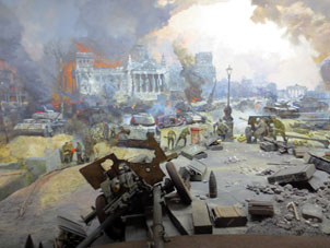 Panorama de la Batalla por Berlin que se culminó en plena derrota de Alemania hitelirana.