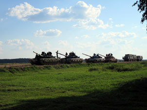 Tanques de reserva después de la carrera de los principales.