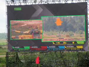 Tiro de la ametralladora antiaérea en la pantalla.