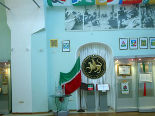 Exposición del período soviético en la historia de Tatarstán.