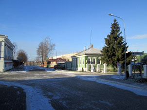 Casas particulares dentro del recinto del Kremlin (alcázar) de Kolomna.