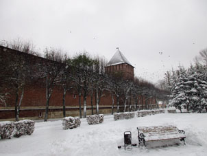 Muralla sureña del Kremlin (alcázar) de Smolensk.