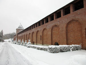 Muralla sureña del Kremlin (alcázar) de Smolensk.