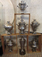 Exposición en el Museo de Samovar en el Kremlin (Alcázar) de Tula.