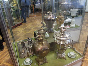 Exposición en el Museo de Samovar en el Kremlin (Alcázar) de Tula.