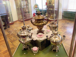 Exposición en el Museo de Samovar en el Kremlin (Alcázar) de Tula.