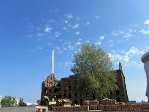 Molino - uno de dos edificios que se guardaron en la Batalla de Estalingrado.