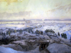 El panorama de la Batalla de Estalingrado ilustra un día de enero (existe la fecha exacta, pero los artistas agregaron varias escenas de los otros días) de 1943.