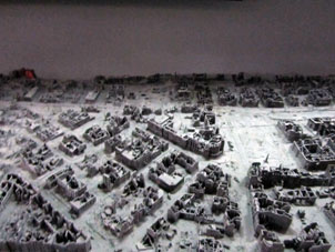 Maqueta de Estalingrado en el momento de la Batalla en la planta baja del museo.