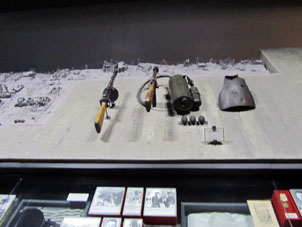 Muestras de la Batalla de Estalingrado en la planta baja del museo.