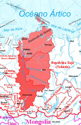 Situaci&oacute;n del pa&iacute;s de Krasnoyarsk.