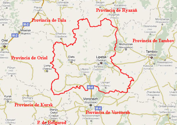 Situación de Lipetsk