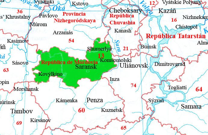 Situación de la República de Mordovia