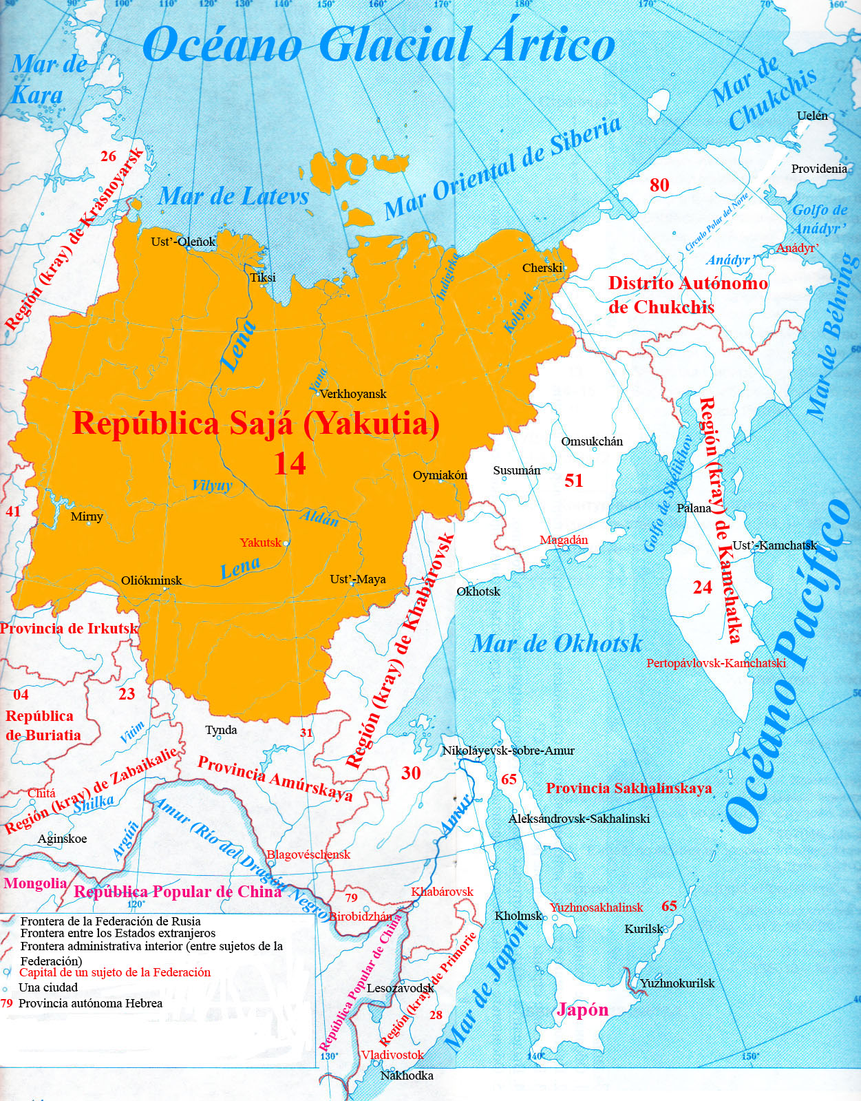 Situaci�n de la Rep�blica Saj� (Yakutia)
