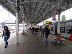 Estación (plataforma) Kóptevo del Anillo Central de Moscú (МЦК, ferrocarril urbano) del sistema de transporte urbano de Moscú