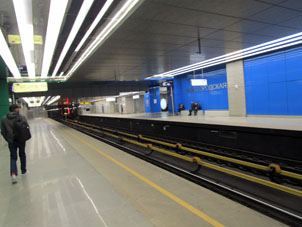 Estación Nizhegoródskaya (Нижегородская) de la Gran Línea Circular (Tercer Circuito de Transbordo) y de la Línea Nekrásovskaya (Некрасовская) del Metro de Moscú.