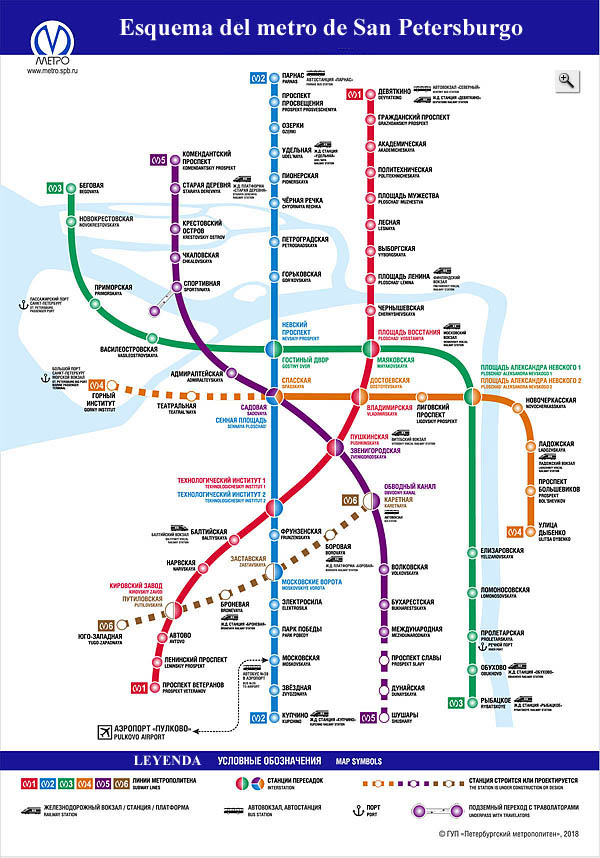 Esquema del metro de la ciudad de San Petesrburgo